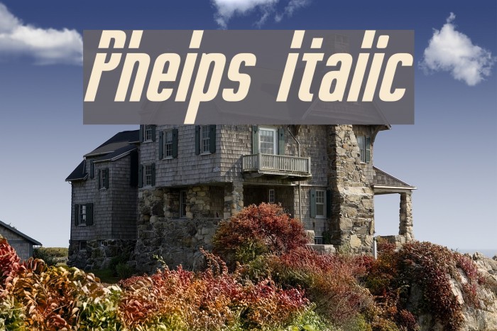 Phelps Italic Font examples