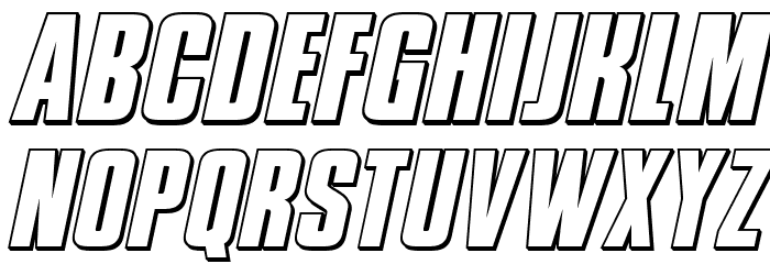 Phenomicon 3D Italic Font LOWERCASE