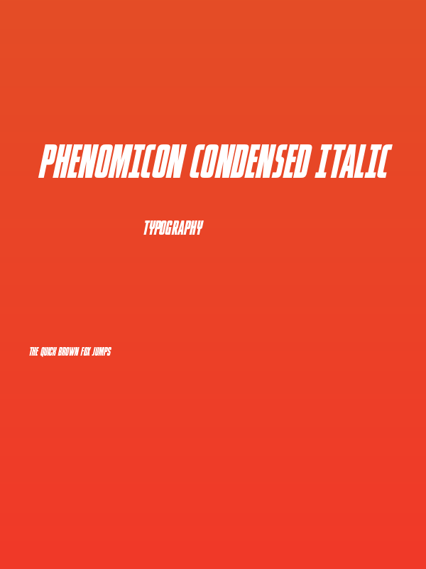 Phenomicon Condensed Italic Poster