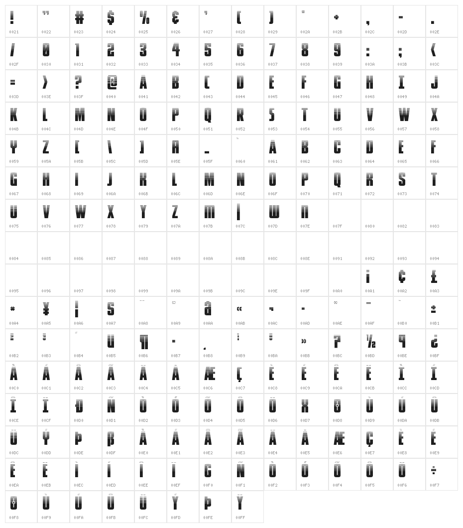 Phenomicon Halftone Character Map