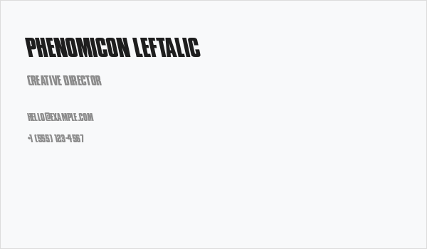 Phenomicon Leftalic Business Card