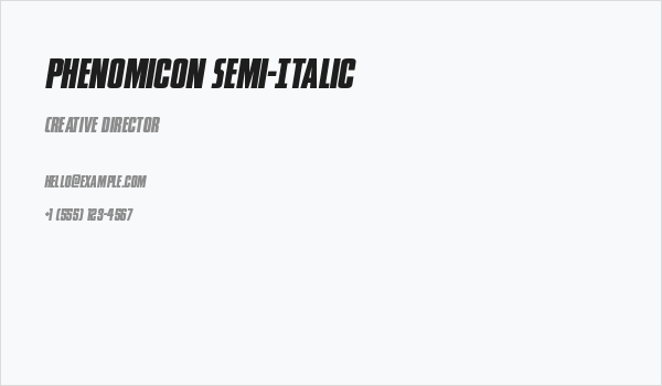 Phenomicon Semi-Italic Business Card