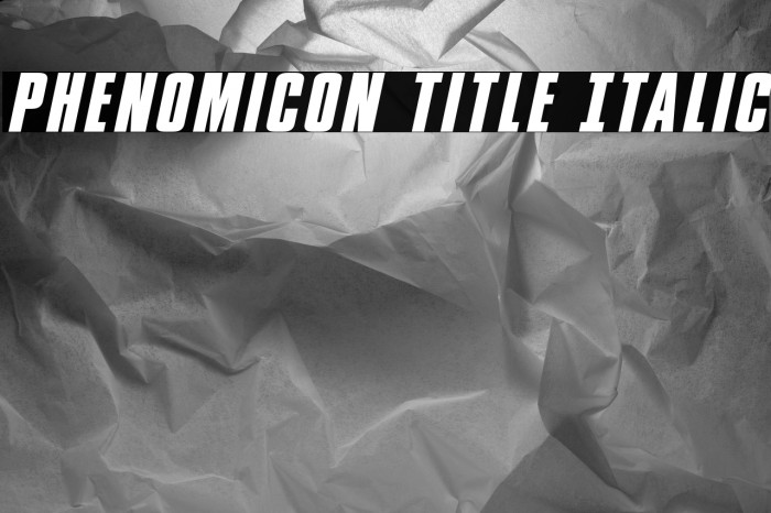 Phenomicon Title Italic Example 3