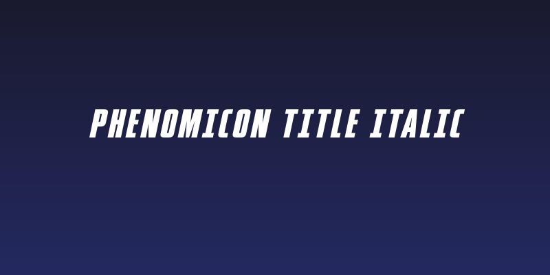 Phenomicon Title Italic Social Header