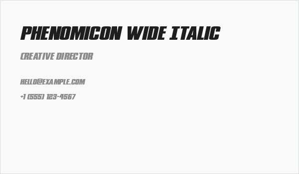 Phenomicon Wide Italic Business Card