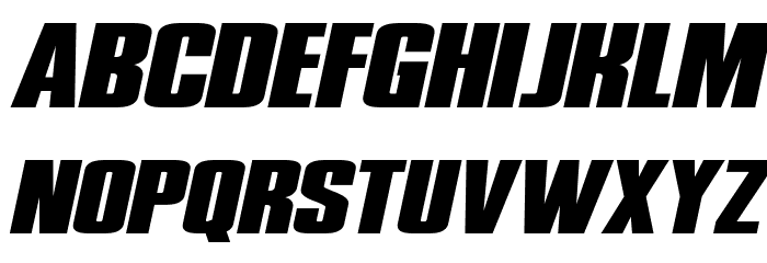 Phenomicon Wide Italic Font LOWERCASE