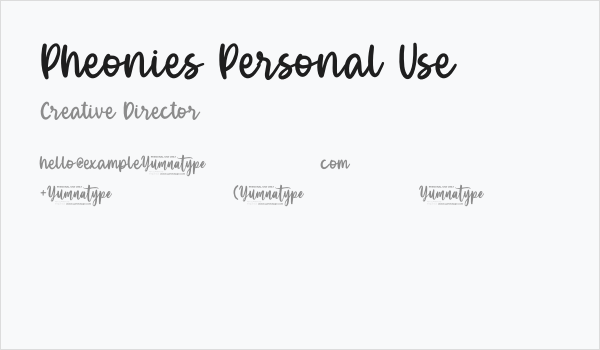 Pheonies Personal Use Business Card