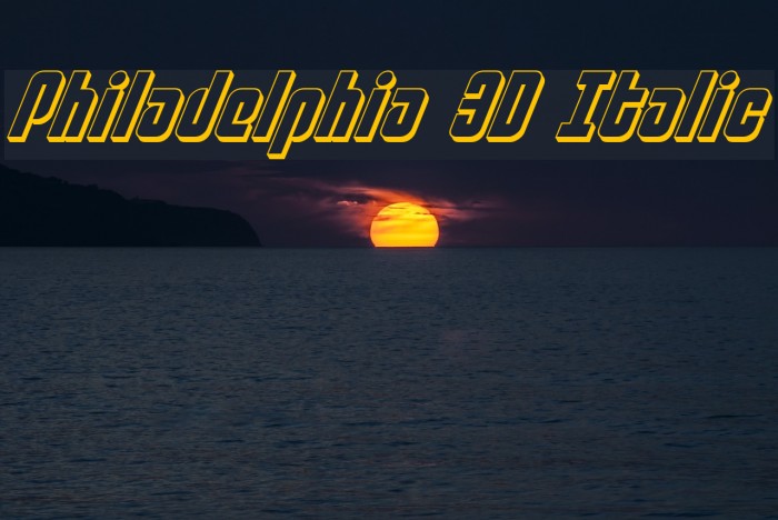 Philadelphia 3D Italic Font examples