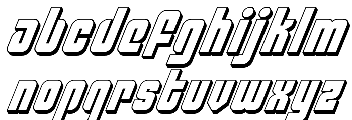 Philadelphia 3D Italic Font LOWERCASE