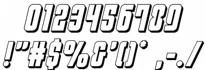 Philadelphia 3D Semi-Italic Font OTHER CHARS