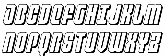 Philadelphia 3D Semi-Italic Schriftart Groß