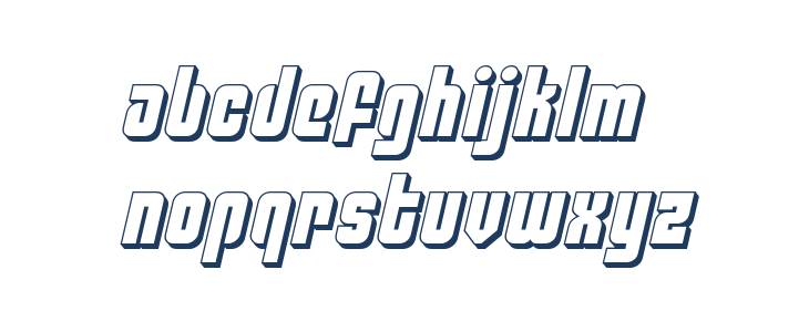 Philadelphia 3D Semi-Italic Lowercase