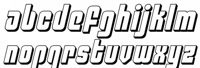Philadelphia 3D Semi-Italic फ़ॉन्ट लोअरकेस