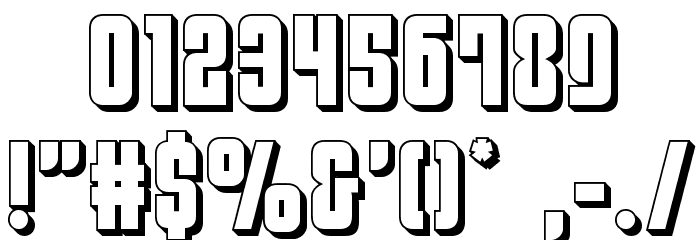 Philadelphia 3D Font OTHER CHARS