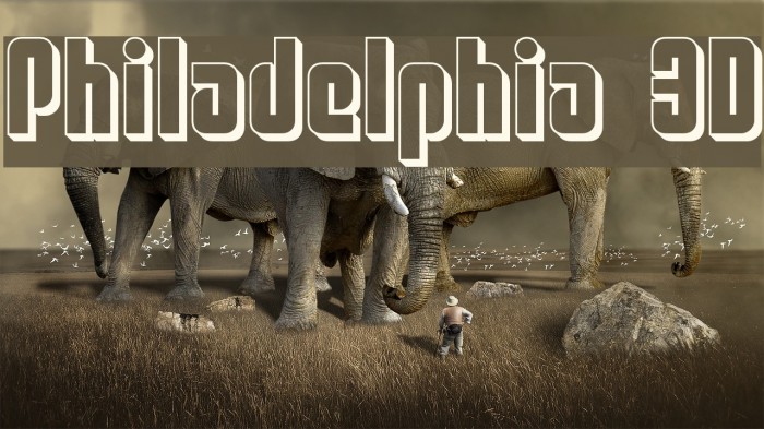 Philadelphia 3D Font examples