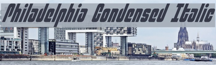Philadelphia Condensed Italic Font examples