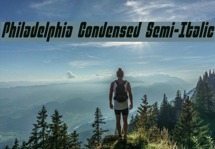 Philadelphia Condensed Semi-Italic Font examples