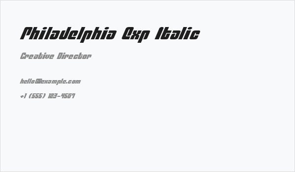Philadelphia Exp Italic Business Card