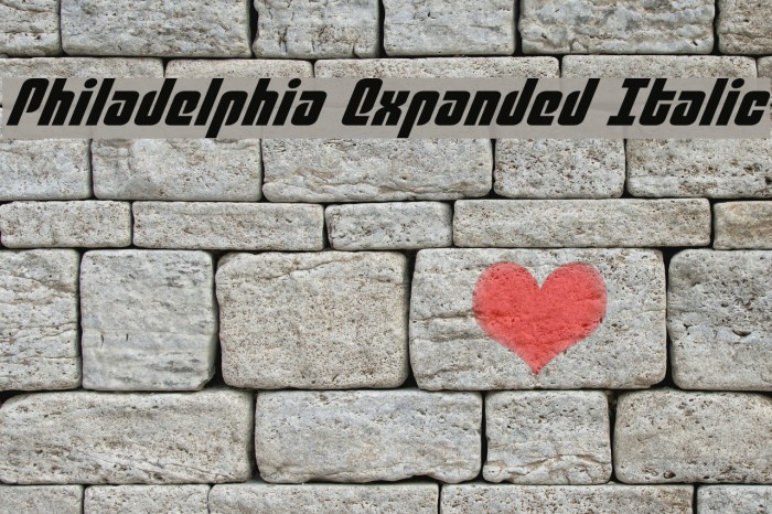 Philadelphia Expanded Italic Font examples