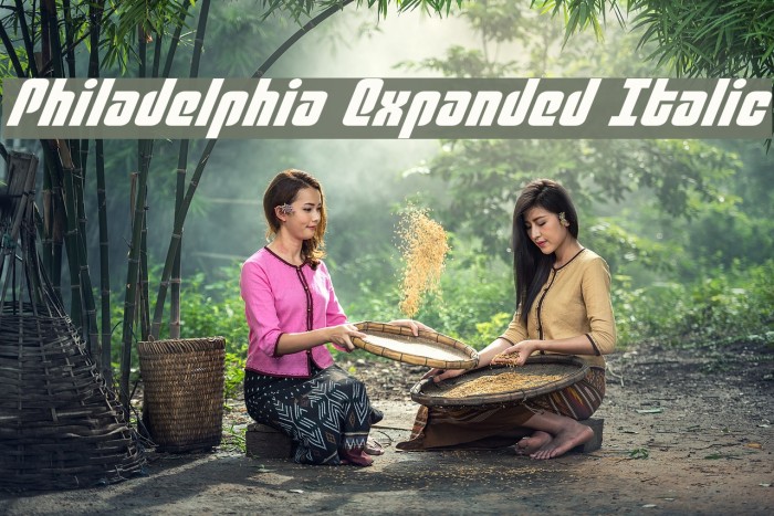 Philadelphia Expanded Italic Font examples