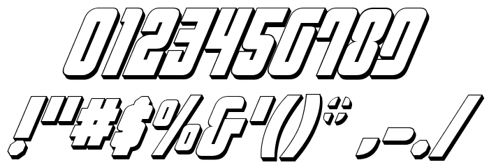 Philadelphia Italic 3D Font OTHER CHARS