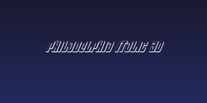 Philadelphia Italic 3D Social Header