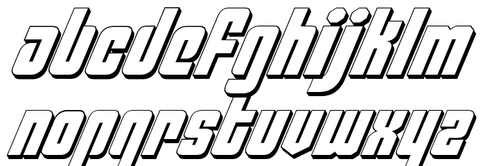 Philadelphia Italic 3D Font LOWERCASE
