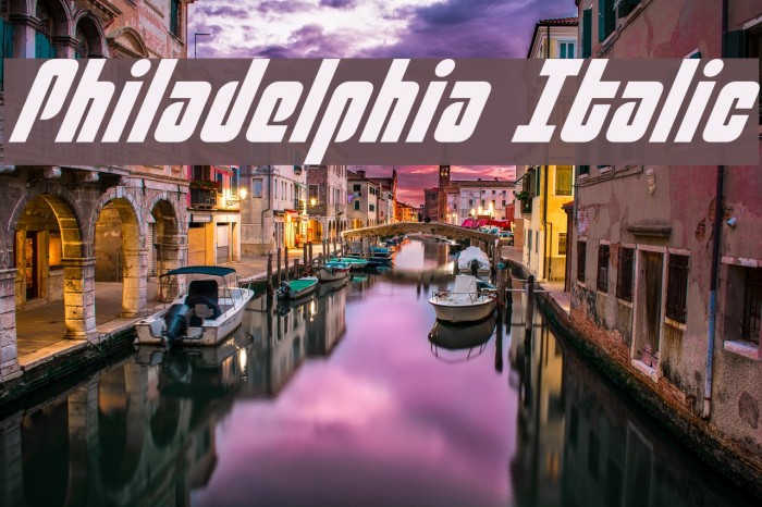 Philadelphia Italic Font examples