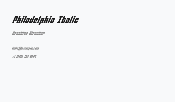Philadelphia Italic Business Card