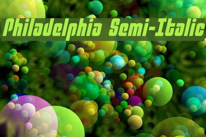 Philadelphia Semi-Italic Font examples