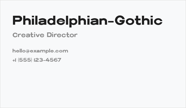 Philadelphian-Gothic Business Card