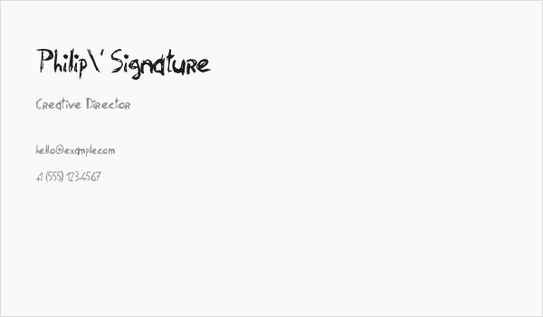 Philip' Signature Business Card