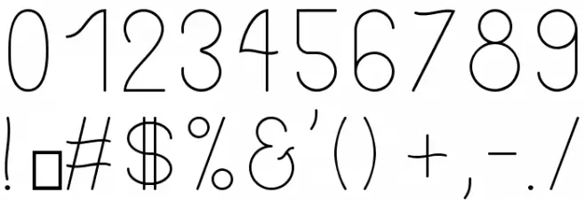 Philippine Light フォント その他の文字