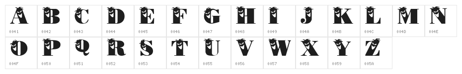 PhilliBoo Character Map