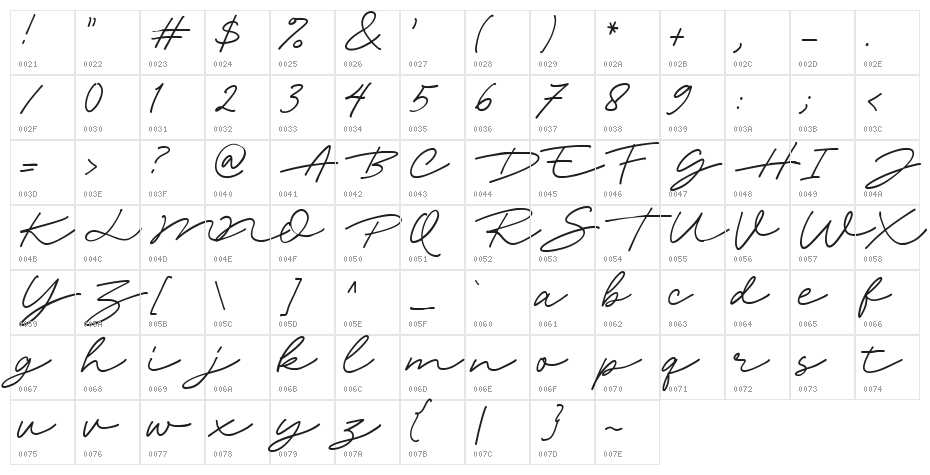 PhilliaDEMO Character Map