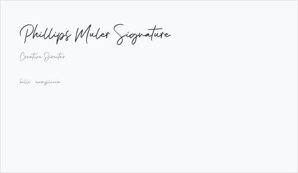 Phillips Muler Signature Business Card