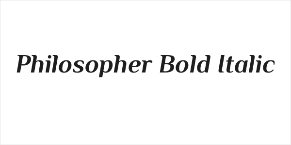 Philosopher Bold Italic Logo