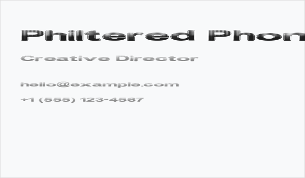 Philtered Phont Business Card