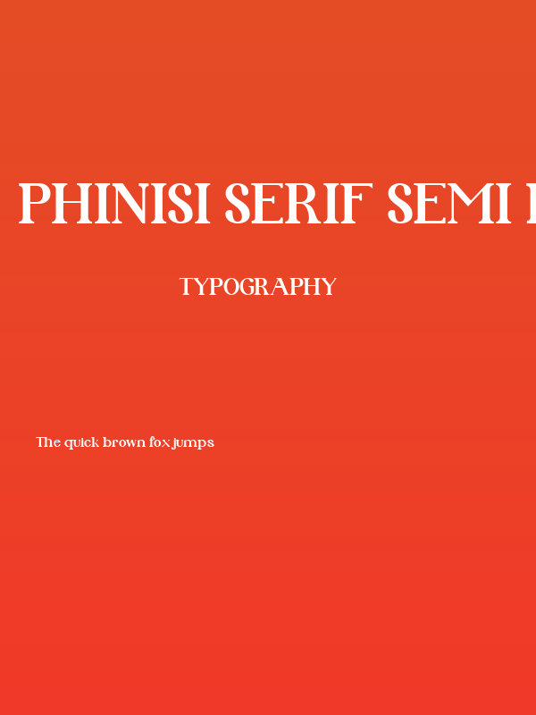 Phinisi Serif Semi Bold Poster