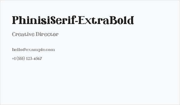 PhinisiSerif-ExtraBold Business Card