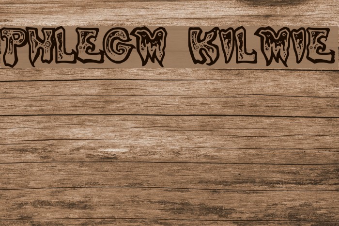 Phlegmy Kilmister Font examples