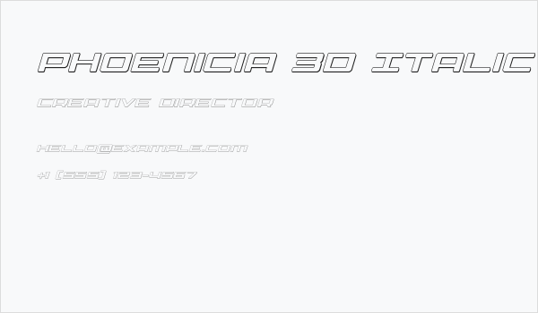 Phoenicia 3D Italic Business Card