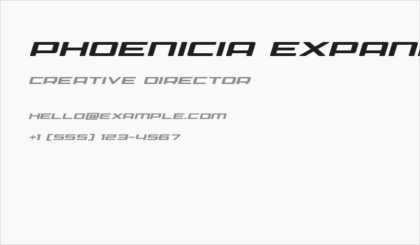 Phoenicia Expanded Italic Business Card
