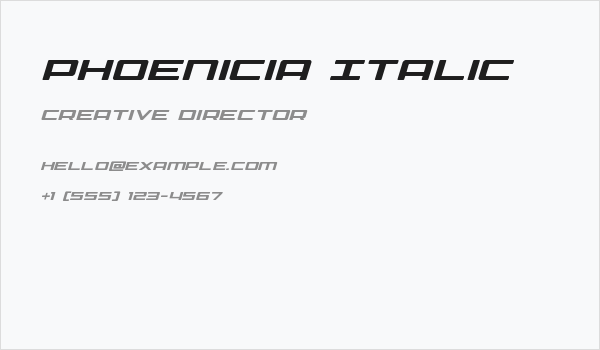 Phoenicia Italic Business Card