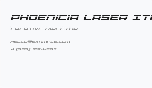 Phoenicia Laser Italic Business Card