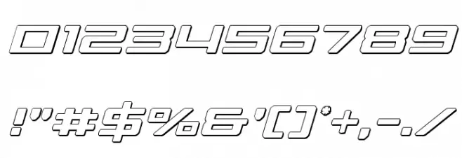 Phoenicia Lower Case 3D Italic Font OTHER CHARS