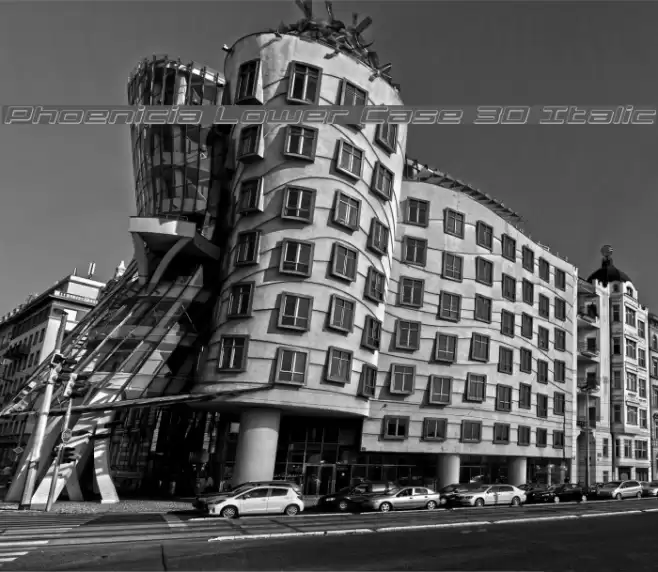 Phoenicia Lower Case 3D Italic Font examples