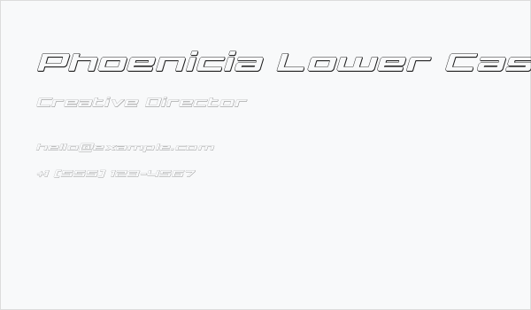 Phoenicia Lower Case 3D Italic Business Card