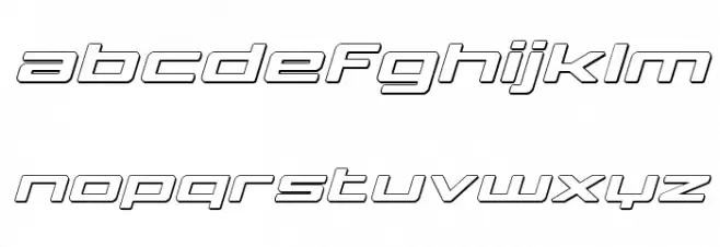 Phoenicia Lower Case 3D Italic फ़ॉन्ट लोअरकेस