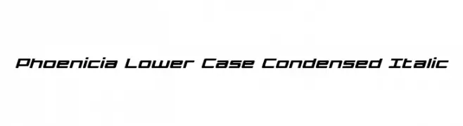 Phoenicia Lower Case Condensed Italic  Fuentes Gratis Descargar